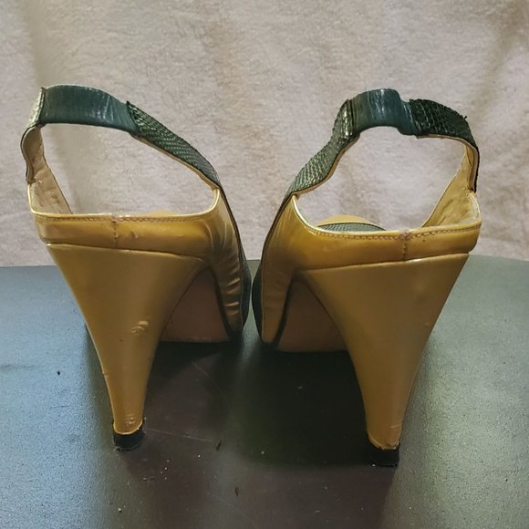 UGO ROSSETTI Italian Sling Back 2 Tone 3 1/4" Heel Dress Pump Shoe SIZE 5 - Picture 5 of 6